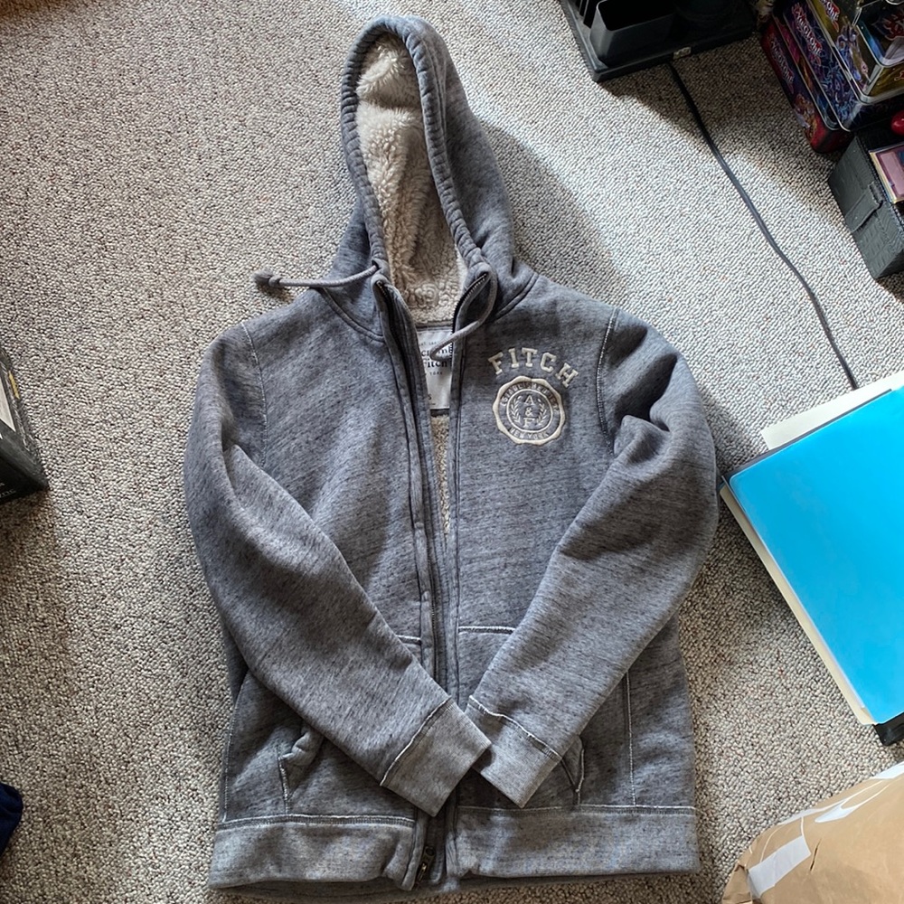 Abercrombie Sherpa Lined Mens zip up hoodie